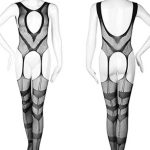 black-hollow-mesh-bodysuit-2 Black hollow mesh bodysuit B9015