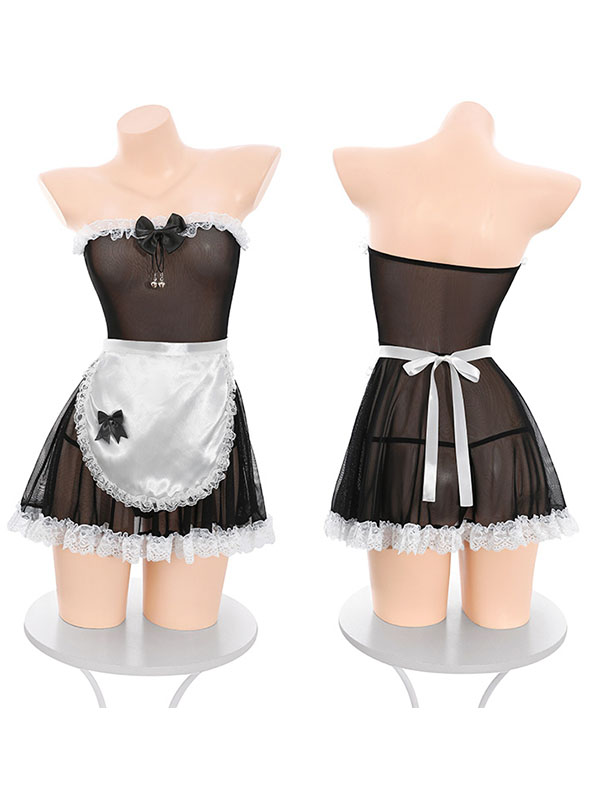 black-mesh-maid-costumes-2 sexy maid playing