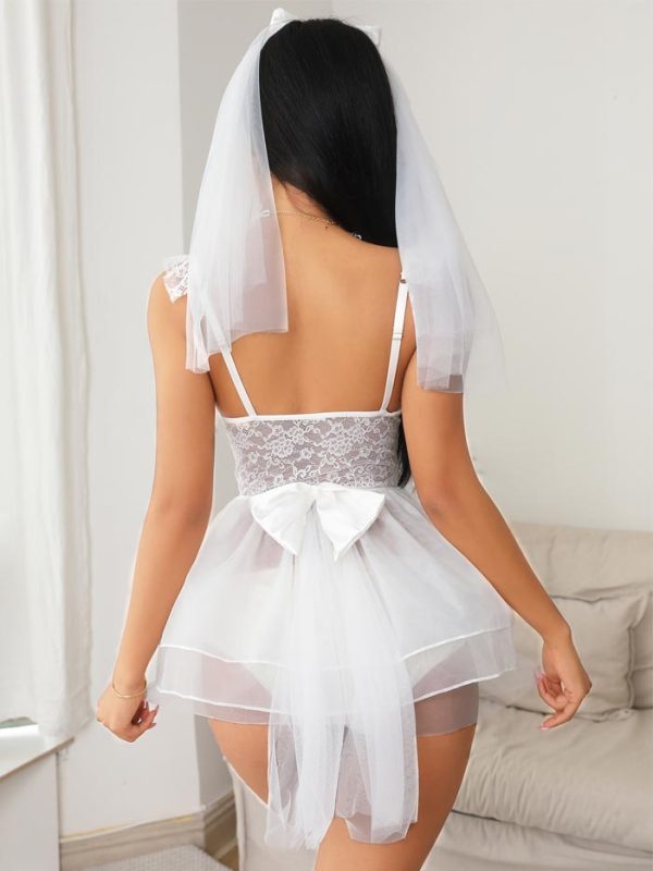 bowknot-veil-lace-dress-2 sexy cosplay