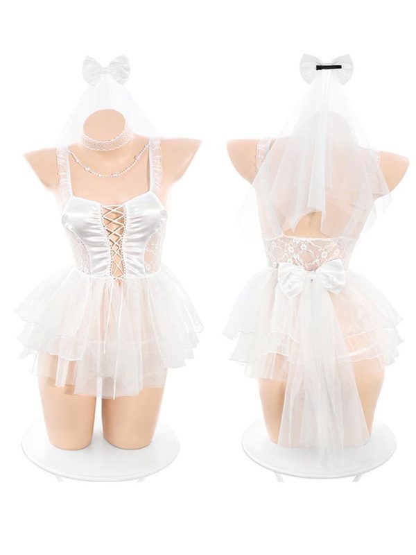 bowknot-veil-lace-dress-4 sexy cosplay