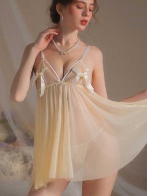 cute=yellow-mesh-dress-1 sexy lingeries