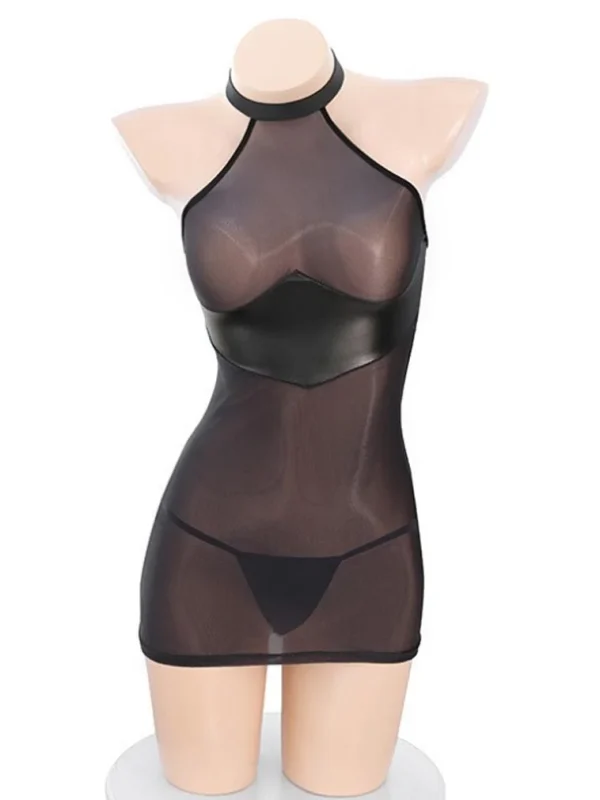 black-mesh-hot-dress sexy lingerie