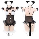 lace-edge-cat-suit-2 sexy cat playing