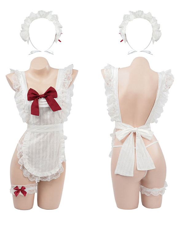 red-bow-maid-costumes-2 cute maid cosplay costumes