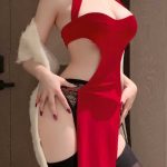 red-velvet-dress-4 sexy lingerie