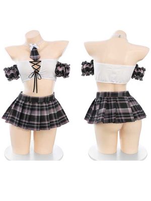 sexy student playing with skirt