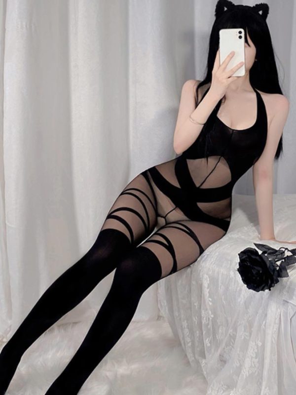 wild-black-mesh-bodysuit-4 sexy lingerie