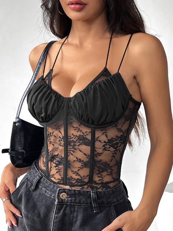 Halter-hot-black-mesh-bodysuit-3 Halter hot black mesh bodysuit B4052