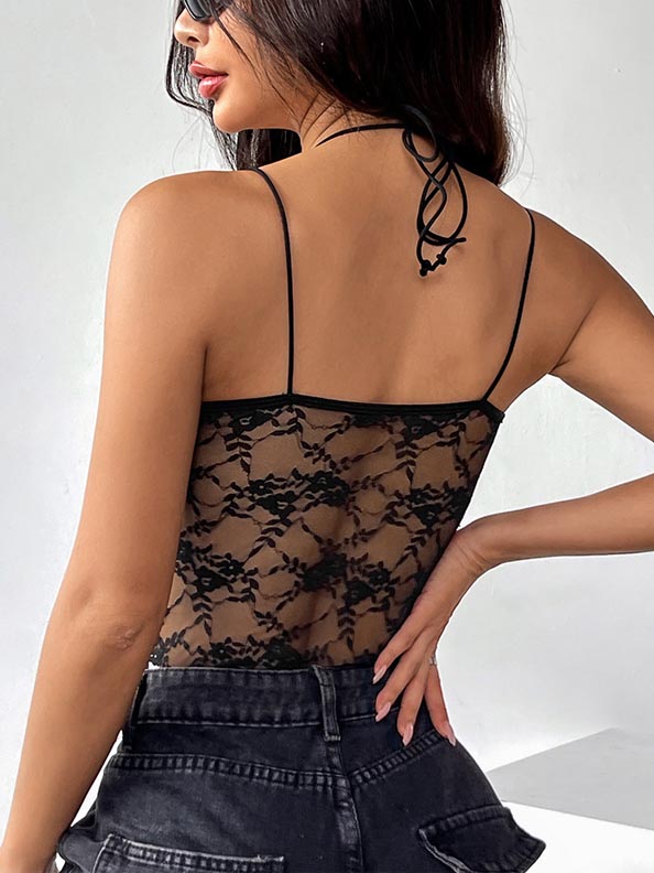 Halter-hot-black-mesh-bodysuit-6 Halter hot black mesh bodysuit B4052