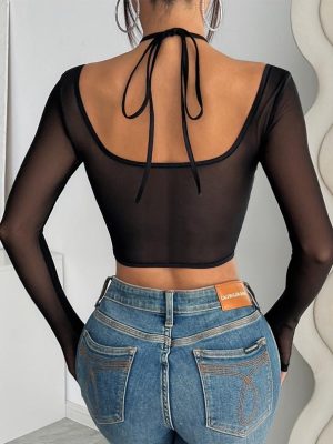 black mesh top