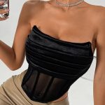 black-ruffled-tube-top-1 Black ruffled tube top B4051