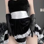 bunny-cosplay-black-lace-dress-suit-4 bunny cosplay costumes