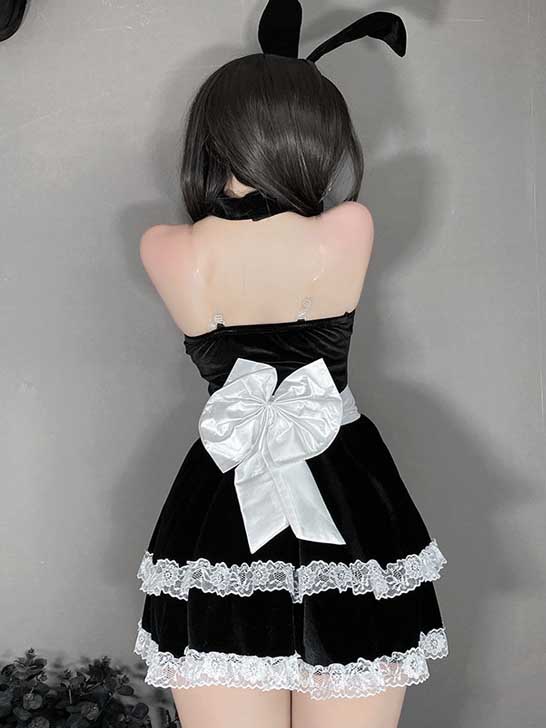 bunny-cosplay-black-lace-dress-suit-5 bunny cosplay costumes