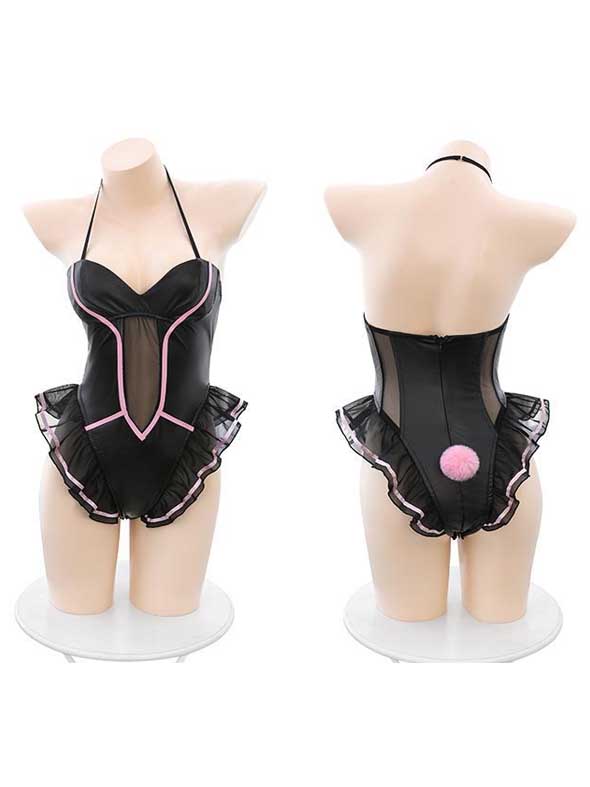 bunny-costumes-black-cute-bodysuit-3 bunny cosplay bodysuit