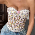 cute-flowers-mesh-top-1 fashion tube top