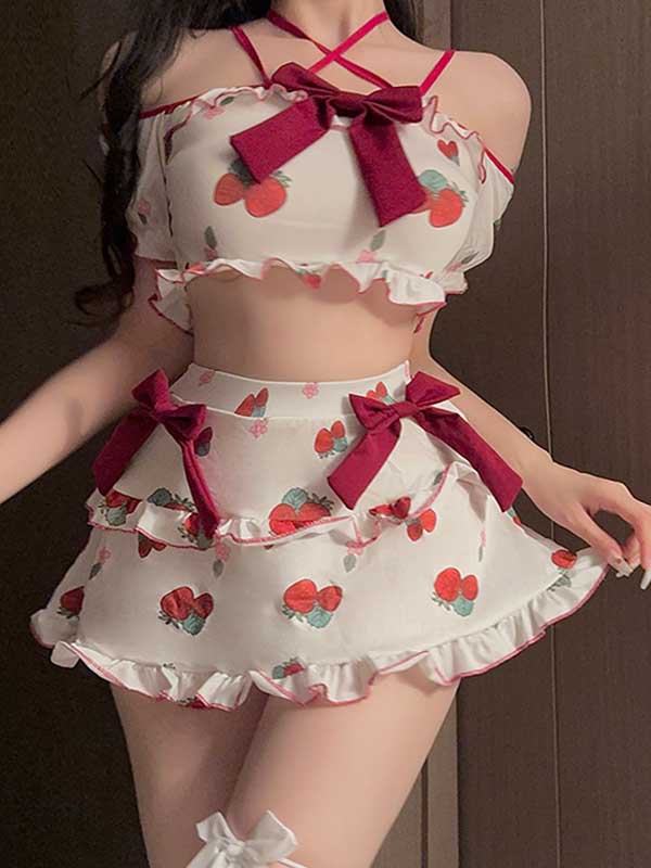 cute-strawberry-dress-suit-1 cute nightwear