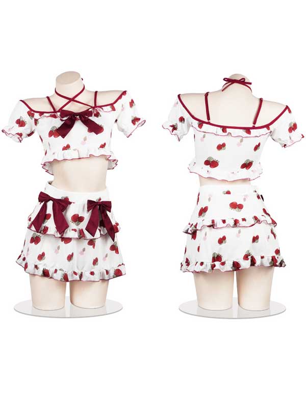 cute-strawberry-dress-suit-6 cute nightwear