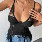 deep-v-black-lace-top-2 Deep V black lace top B4045