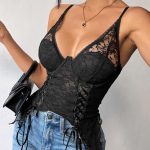 deep-v-black-lace-top-3 Deep V black lace top B4045