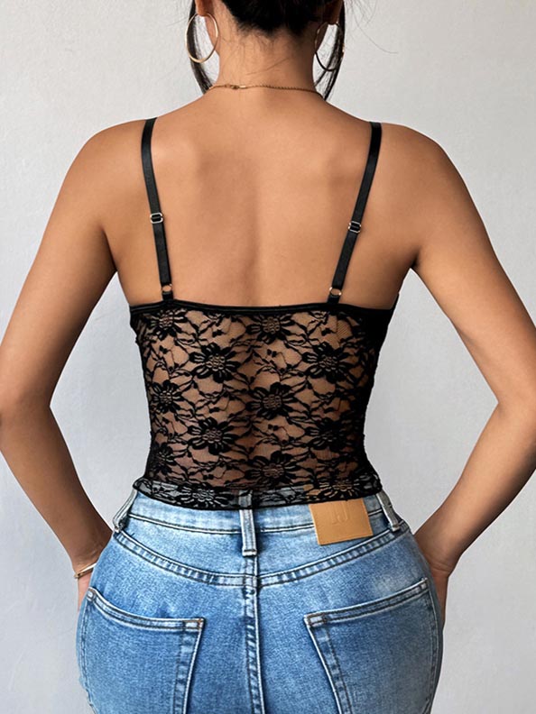 deep-v-black-lace-top-5 Deep V black lace top B4045