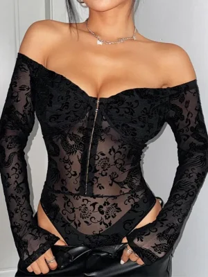 dragon-pattern-bodysuit-1 club outfit