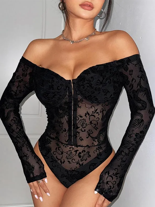 dragon-pattern-bodysuit-3 club outfit