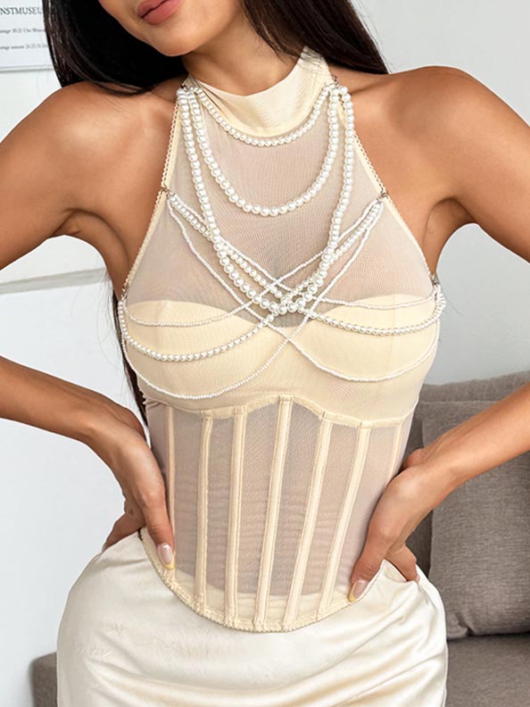 elegant-pearl-mesh-top-1 mesh halter top