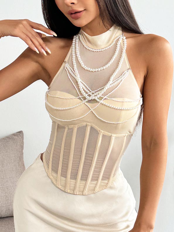 elegant-pearl-mesh-top-4 mesh halter top