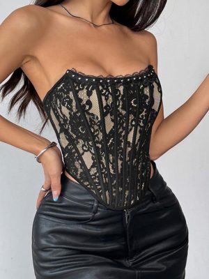flroal-lace-mesh-tube-top-5 club wear