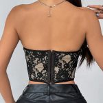 flroal-lace-mesh-tube-top-6 Floral lace mesh tube top B4018