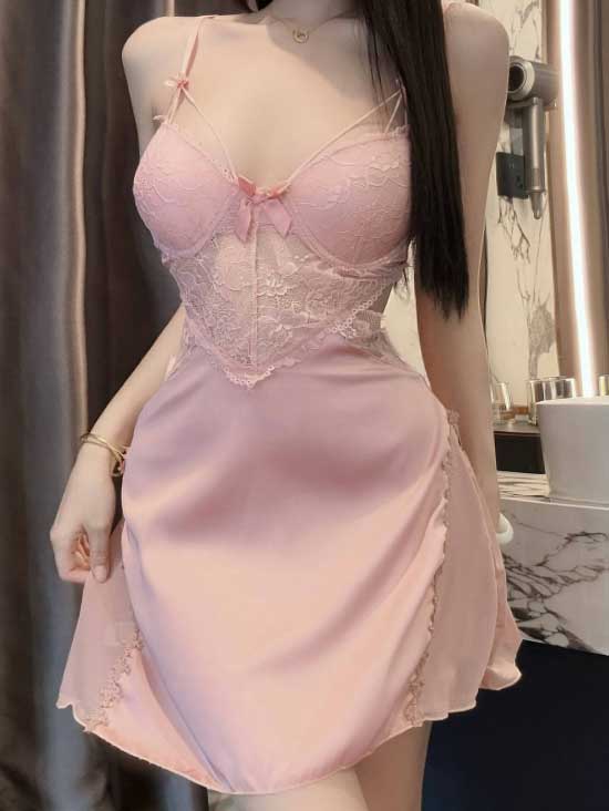front-lace-soft-dress-4 mesh lingerie