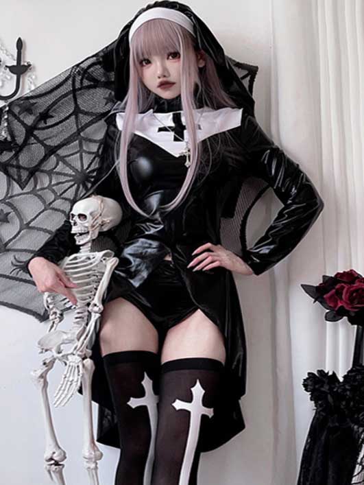 gothic-nun-suit-1 hot cosplay nun costumes