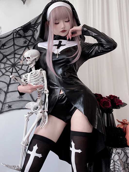gothic-nun-suit-5 hot cosplay nun costumes