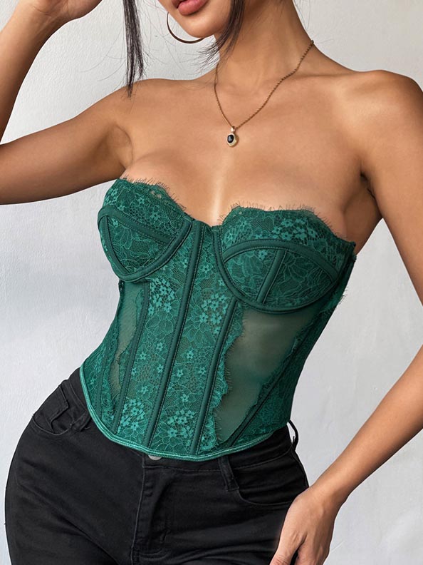 green-lace-tube-top-3 vintage lace tube top