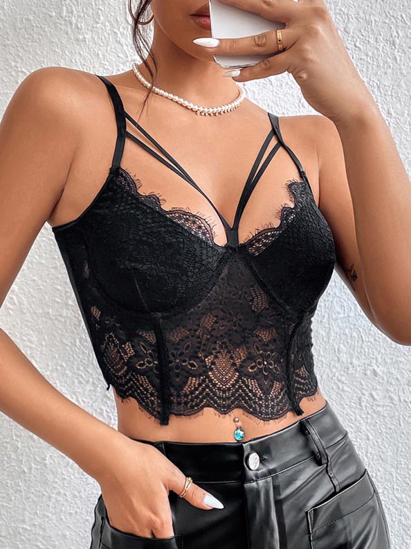 hollow-lace-hot-top-1 club wear hot sling top