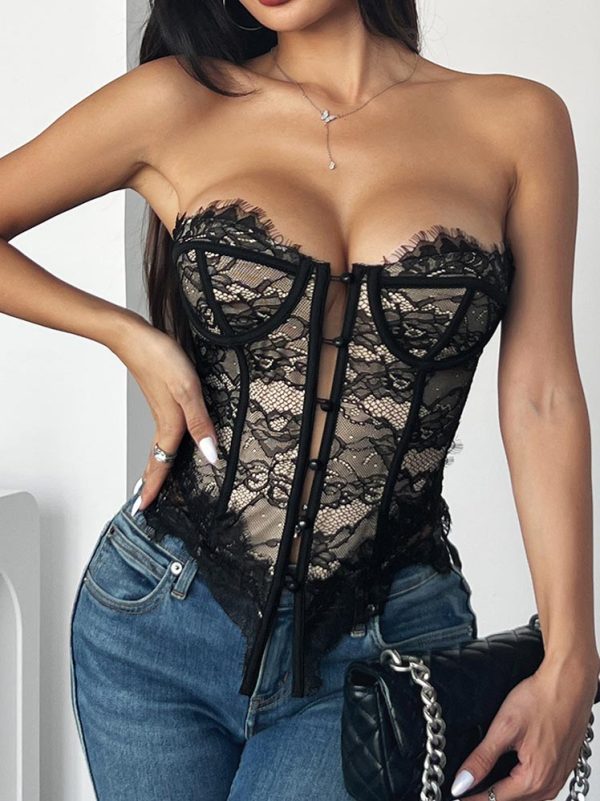 lace-floral-printed-top-5 Lace floral pattern top B4002