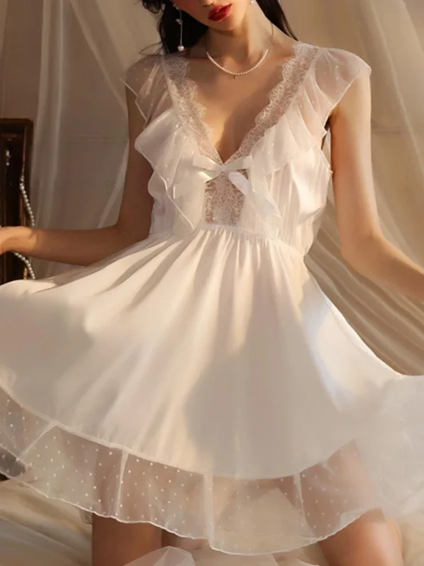 lace-trim-slip-nightdress-1 deep v slip