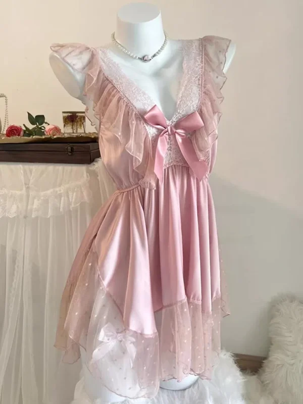 lace-trim-slip-nightdress-2 deep v slip
