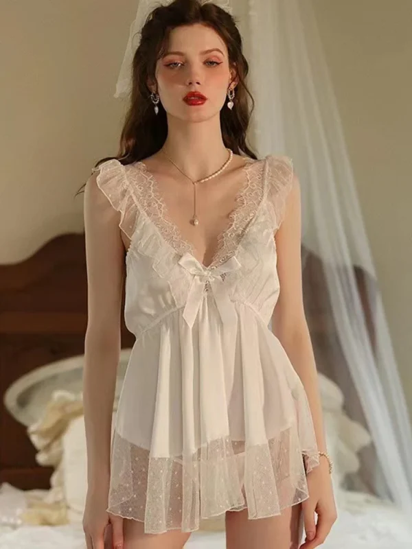 lace-trim-slip-nightdress-8 deep v slip