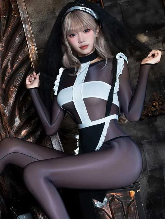 nun-cosplay-bodysuit-4 sexy nun cosplay