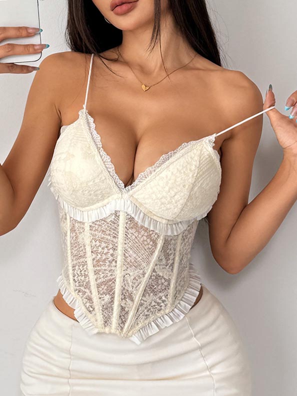 sweet-lace-mesh-top-1 fashion strap top