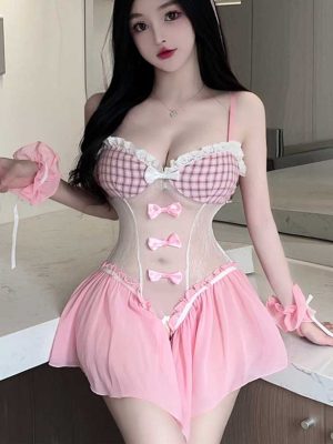 waist-mesh-cute-bodysuit-1 Waist mesh cute bodysuit