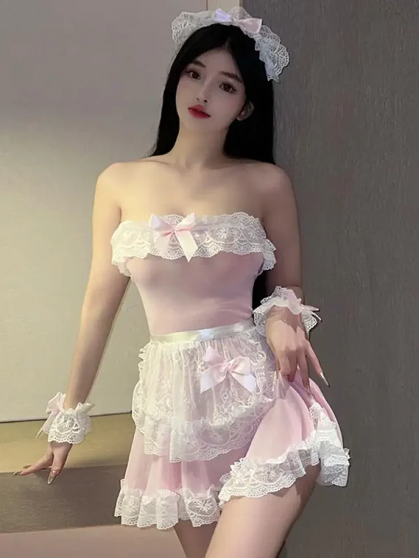 pink-lace-maid-cosplay-costumes-6 maid cosplay costumes