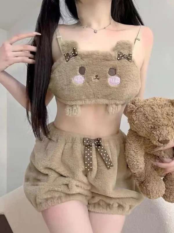 cute-bear-brown-plush-suit-1 cute pajama sets