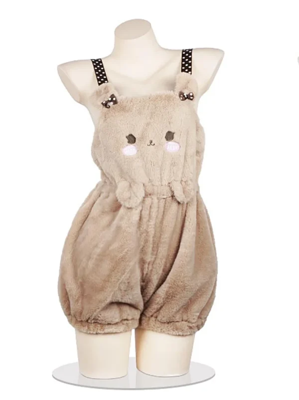 cute-bear-plush-overalls-1 cute plush pajamas