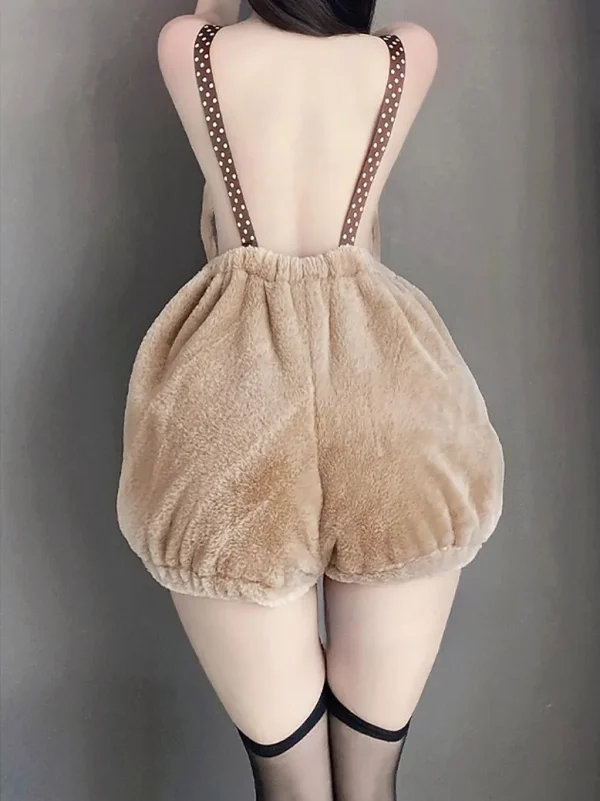 cute-bear-plush-overalls-4 cute plush pajamas