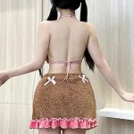 cute-hollow-plush-dress-3 cute plush pajamas