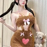 cute-hollow-plush-dress-4 cute plush pajamas