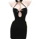 exotic-lingerie-black-velet-cheongsam-3 best lingerie website