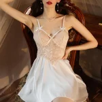 french-deep-v-nightdress-4 lace pajamas